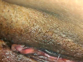 Cleaning up from her earlier bbc creampie