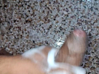 A Young Hindu Boy From India Is Fucking His Thick Cock Hard with His Hands While Taking a Bath
