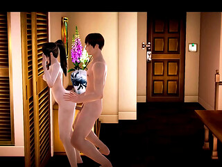 Anime Girl Riding and Getting Fucked Hard - 3D Animation