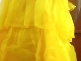 Indian Gay Crossdresser Gaurisissy XXX Sex in Yellow Lehenga