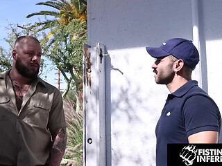 Hairy Hunk Diego Vox Fucks Beefy Plumber After Stretching Him Out With His Fist - Gunnar Gates