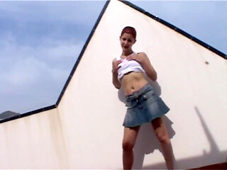 Katia: Horny Katia Stripping on the Terrace