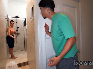 Big Tits MILF Lures Stepson-in-Law for Creampie