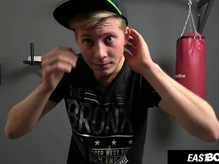 Blonde Czech Twink Jerks Huge Cock