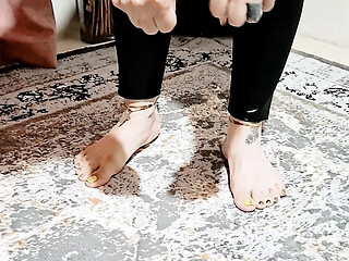 Dirty sock and foot worship training for her slave