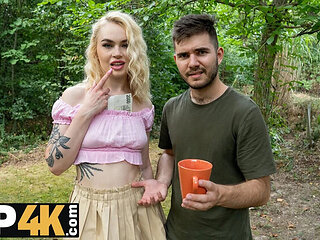 Hot Blonde Greta Facesitting and Doggy Style Outdoor Sex with Hunter in Woods