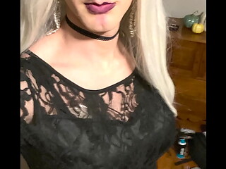 Hot Goth Blonde Crossdresser