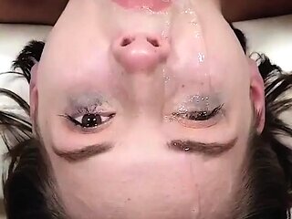 Sexy Brunette POV Blowjob Pornstars Swallow Cum