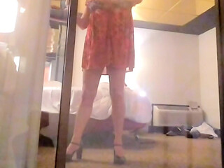 Caught Watching Her in Hotel Window and She Gives Him a Show