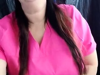 Hot brunette big boobs toying pink pussy