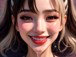 Horny AI slut masturbates on the floor until she cums