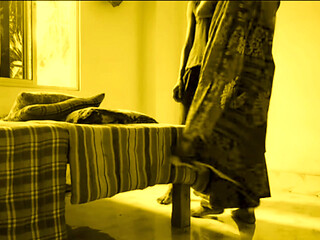 Young devar Fucks Hot Bhabi Sweet Tight Pussy When she is folding sarees at home.