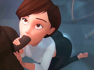 Helen Parr sucking a cock