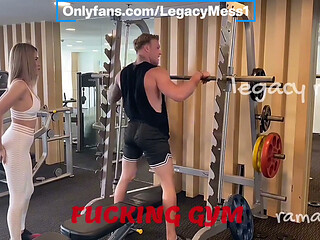 Outdoor Gym Fuck Exciting Public Fuck with Stunning Blonde Asian Shemale Fucks with Her Gym Trainer