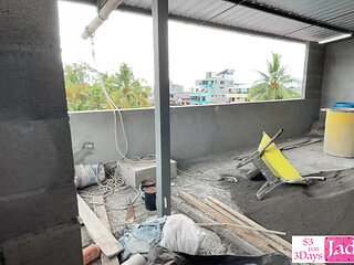 Voyeurs couple fucking in public place - Used on a construction site