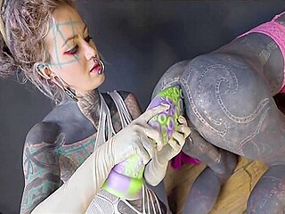 Tranny Anal Stretching By Tattooed Dominatrix