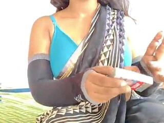 Back saree with pink panty me hot sexy bhabhi ki chudai