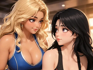 Two hot trainers caught mid-sex share their coach in a sweaty gym session