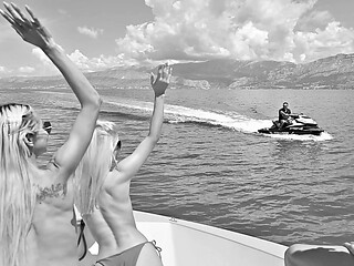 Deck Divas Chapter 2: Naughty Nymphos Candee Licious And Veronica Leal Share Cock During Boat Trip DP Foursome GP3256