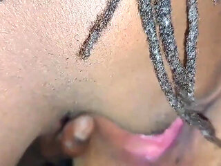 Legs up Sexy Black Man Face Buried Deep in There Eating My Pussy