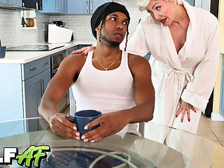 Granny Sucks Big White Cock - Hardcore Interracial GILF Blowjob & Cumshot