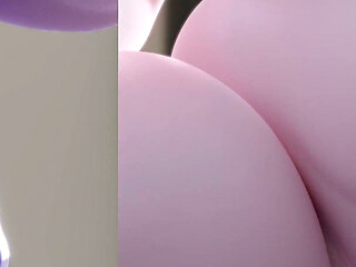 Curvy Mei Huge Boobs Purple Toy Anal Gape Stretch & Sperm Belly Inflation - 3D Rule34 Animation