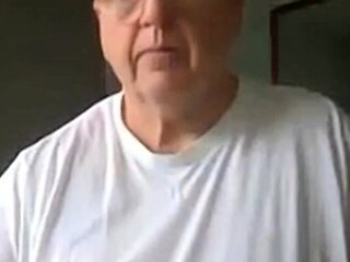 Mature Daddy Strokes His Big Cock on Webcam