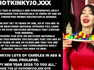 Hotkinkyjo lots of candles in ass &amp_ anal prolapse. Happy New Year 2026 to You all