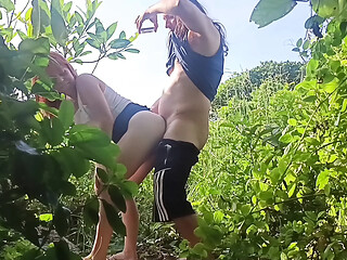 Naughty redhead caught having sex on Guaruj Beach