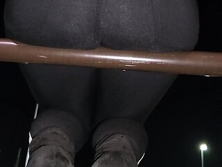 Real amateur couple outdoor ass fuck and anal creampie in hd