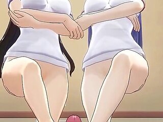 Two Students in Tracksuits Jerk off a Dick with Their Feet in the Locker Room