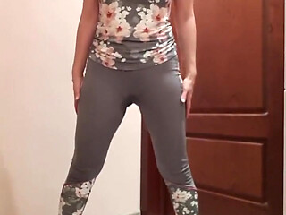 Pee My Gym Pants at the Closed Loo's Door