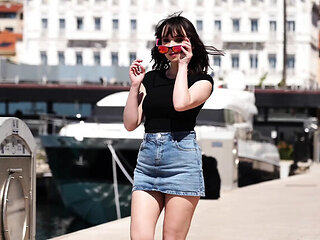 Amateur Abby 25 Gets Double Dick Blowjob Threesome