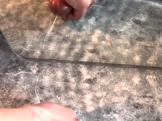 Handsome man wanks and gets a big cum facial
