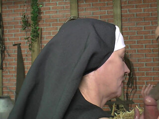Holy.... It's Quite Nice in This Convent. the Horny Nun Who Is Obsessed with Cocks Never Gets Enough!