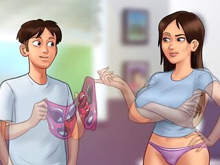 MissKitty2K's insatiable summertime saga continues with part 60 featuring big-boobed mom and her stepsister