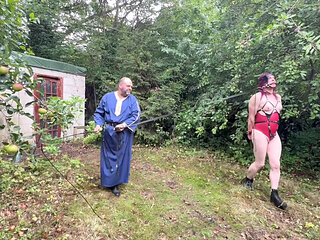 Part 2: Lanista Bear takes his pony Allegro for training in the garden.