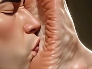 90yo Granny Uses Slave to Lick Her Wrinkled Feet - Extremely Horny
