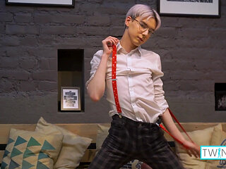 Purple Haired Twink Karol Gajda Beats His Hard Meat Naked!