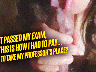 Bokep Indonesia   Naughty college student passes exam but pays with professor's blowjob, sucks greedy dick and swallows hot cum until it is finished!
