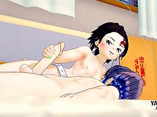 Demon Slayer Hentai - Tanjiro Handjob To Inosuke With Car Toon