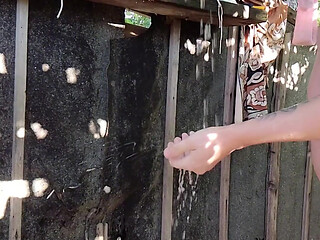 Outdoor Shower Oral Sex Couple