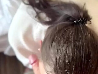 The sow fucks me naked and grows on my wet pussy