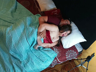 I share a bed with my stepsister, and we end up fucking.