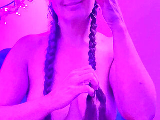 Watch SLUTTY SIS EMMA let her hair down, and PLAY with her TITS for YOU!  
