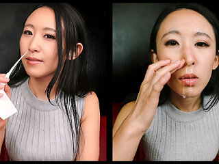 Unique: Hotaru Mori Nose Fetish Nose Clamp, Sneeze, and Snot in Voyeur POV