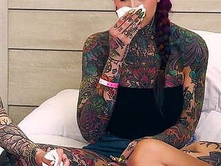 Three Girls in a Nonstop Sneezing Fit: Mars Solo, Inked2plz, Andi Wild