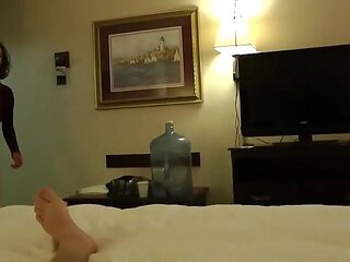 Step-Mom Krissy Lynn Can't Resist Sucking Step-Son's Cock While Step-Dad's Away