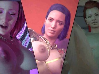 Tattooed Pink Hair Babe Rides In Neon Night City Apartment Scene