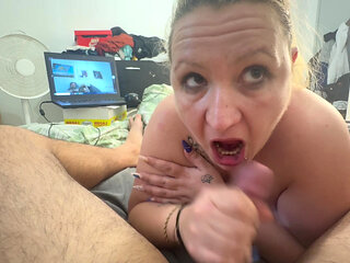 He explodes in her submissive mouth